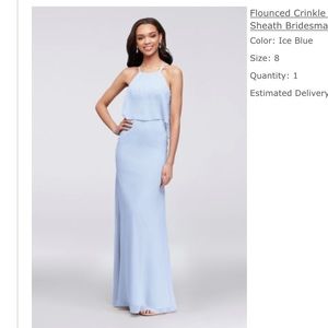 Flounced Crinkle Chiffon Bridesmaid Dress by David’s Bridal